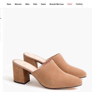 Jcrew High block -heel mules in suede